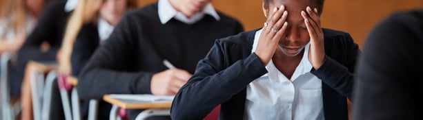 Pupil gets frustrated during exam