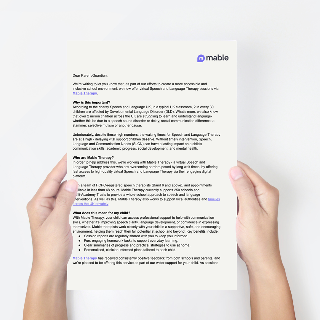 Letter to Parents