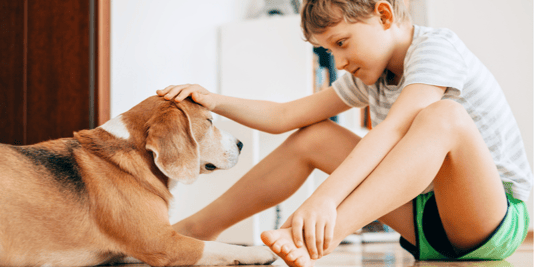 young boy and his dog