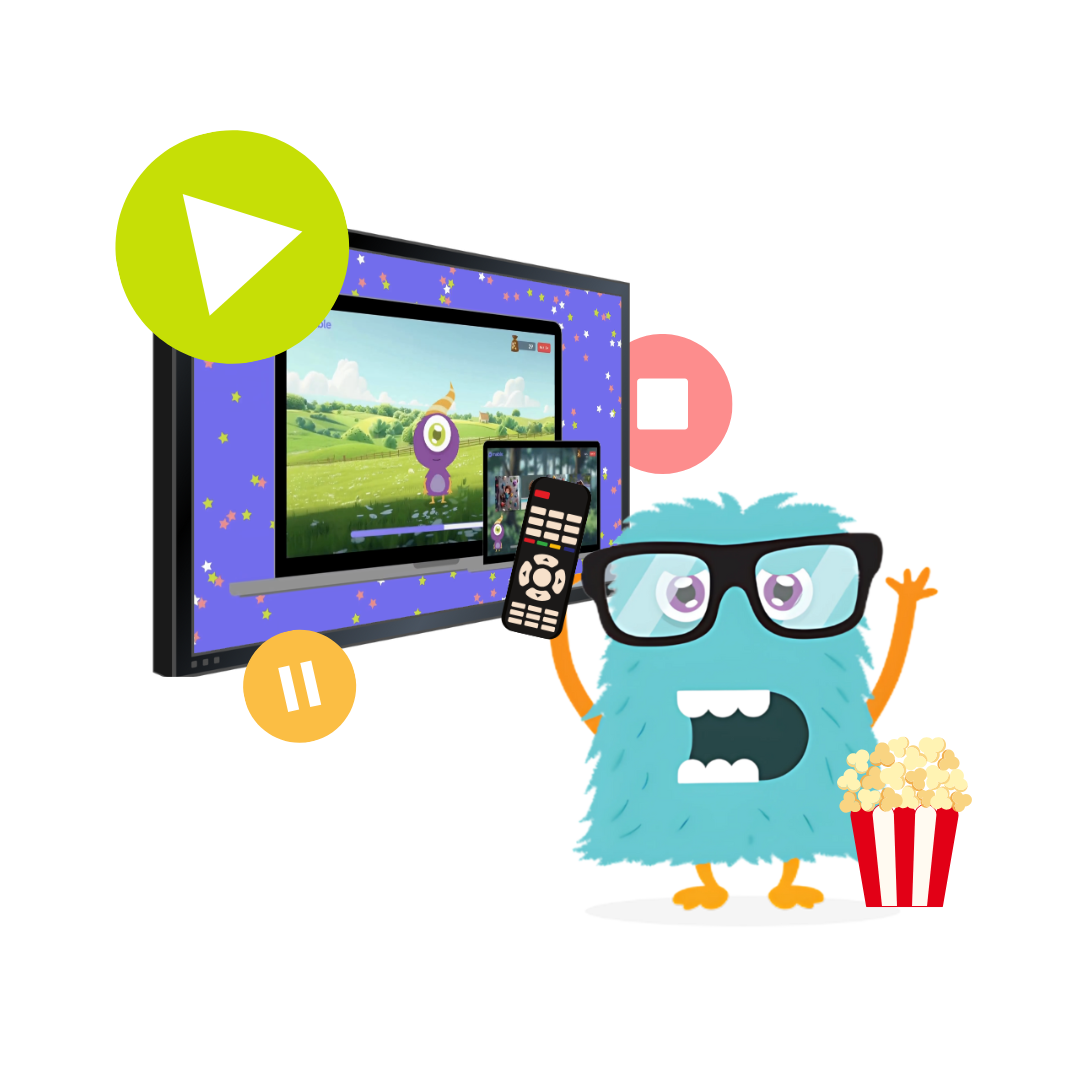 Mable Monster watching video